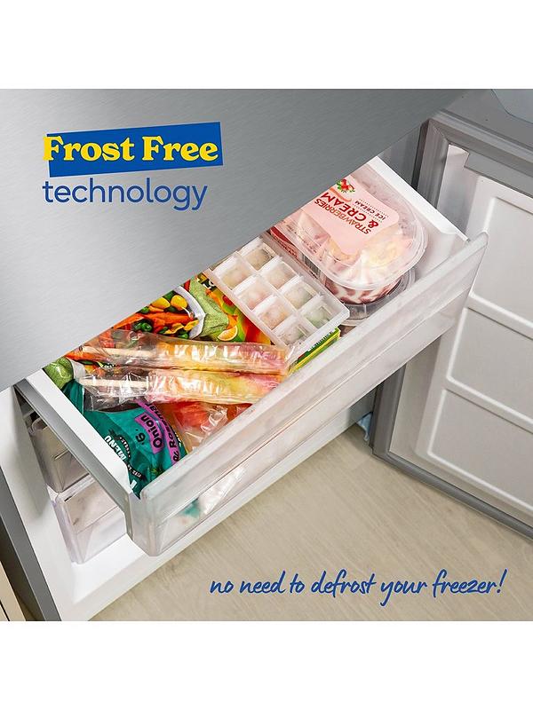 Russell Hobbs Stainless Steel 60cm Wide 186cm High Freestanding Total No Frost Fridge Freezer - Image 6